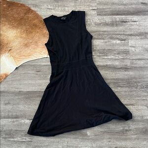Theory Black Sleeveless Fit-and-Flare Mini Dress